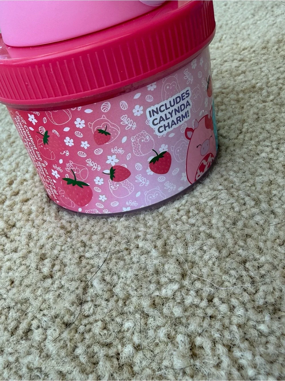 Squishmallows Pink Unicorn-Pig Bath Topper with Red Lid